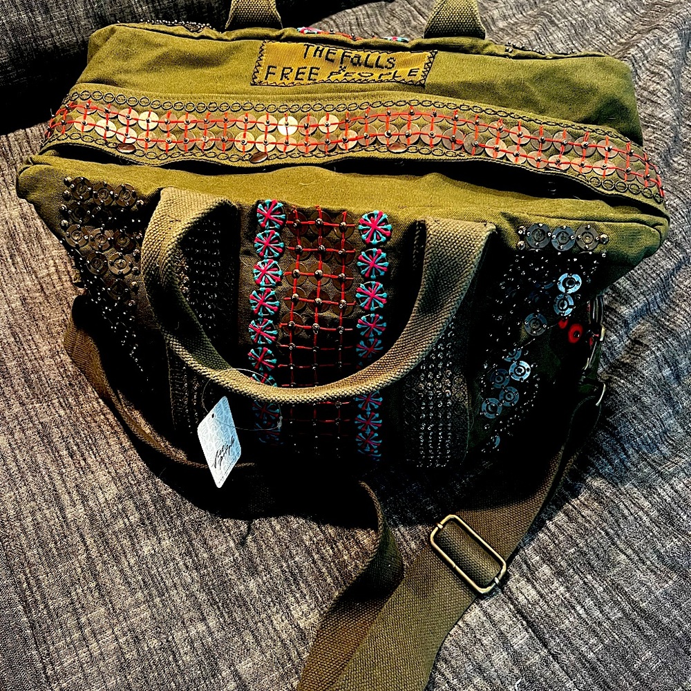 The Falls x Free People Constellation Weekender Bag Tote Embellished Embroidered